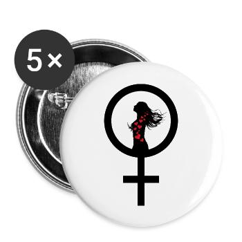 A woman's strength - Buttons large 2.2''/56 mm (5-pack) - white - Front