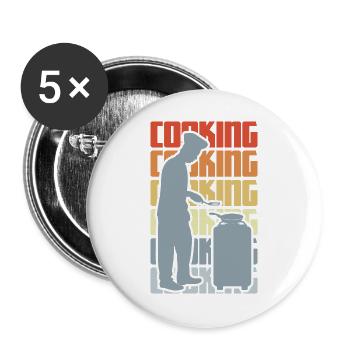 Vintage Cooking - Buttons large 2.2''/56 mm (5-pack) - white - Front