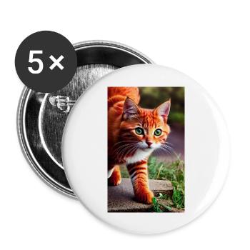 Kitty - Buttons groß 56 mm (5er Pack) - Weiß - Vorne