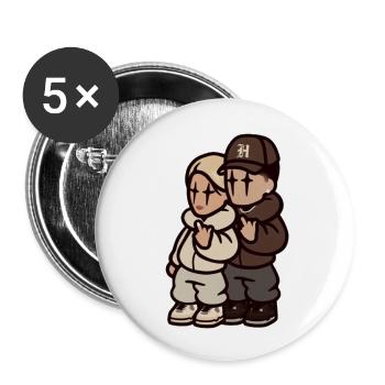 Du & Ich - Buttons groß 56 mm (5er Pack) - Weiß - Vorne