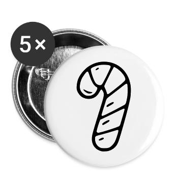 Candy de canne - Lot de 5 grands badges (56 mm) - blanc - Devant