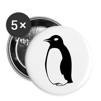 Pinguin - Buttons groß 56 mm (5er Pack) - Weiß - Vorne