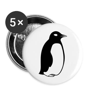 Pinguin - Buttons groß 56 mm (5er Pack) - Weiß - Vorne