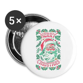 Merry Christmas Family Xmas merry christmas - Buttons large 2.2''/56 mm (5-pack) - white - Front