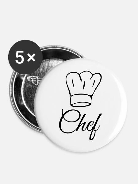 Küchenchef Koch Chef - Buttons large 2.2''/56 mm (5-pack) - white