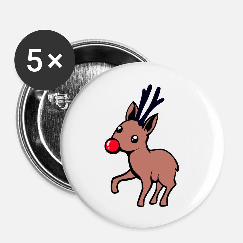 Baby Reindeer - Buttons large 2.2''/56 mm (5-pack) - white