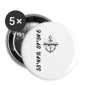 Koordinaten Motiv Wangerooge - Buttons groß 56 mm (5er Pack) - Weiß - Vorne