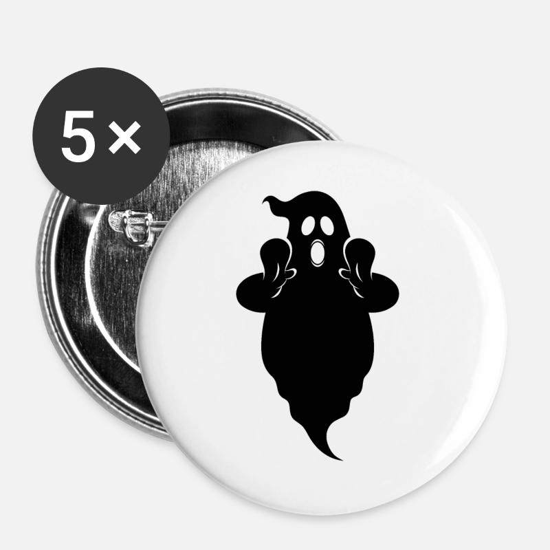 Geist Boo - Buttons groß 56 mm (5er Pack) - Weiß