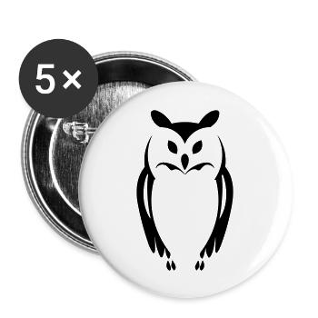 Steinkauz - Buttons groß 56 mm (5er Pack) - Weiß - Vorne