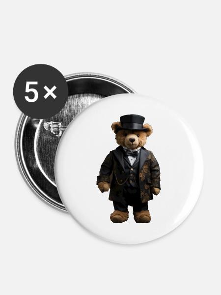 Clothes make the man, even with bears - Buttons large 2.2''/56 mm (5-pack) - white