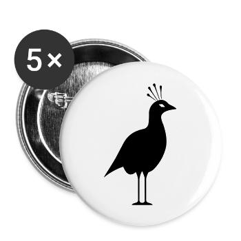 Petit paon - Lot de 5 grands badges (56 mm) - blanc - Devant
