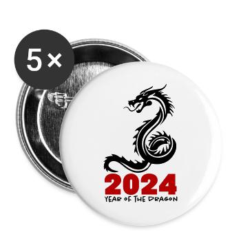 2024 - Buttons groß 56 mm (5er Pack) - Weiß - Vorne