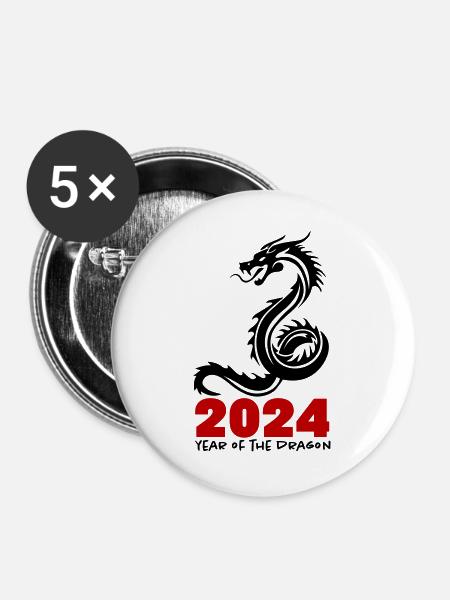 2024 - Buttons groß 56 mm (5er Pack) - Weiß
