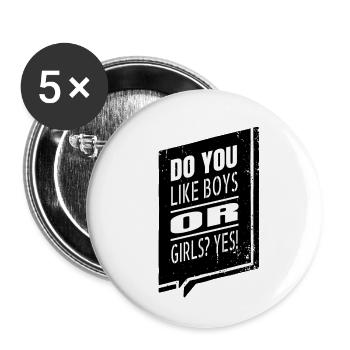 Activist Tshirts Feminism Pansexual Asexual - Buttons large 2.2''/56 mm (5-pack) - white - Front
