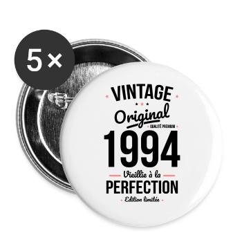 Anniversaire 30 ans - Vintage - Original - 1994 - Lot de 5 grands badges (56 mm) - blanc - Devant