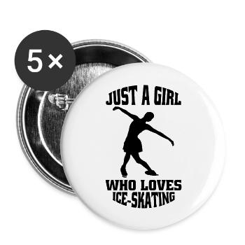 Eiskunstlauf Schlittschuh Eislauf Eiskunstlaufen - Buttons groß 56 mm (5er Pack) - Weiß - Vorne