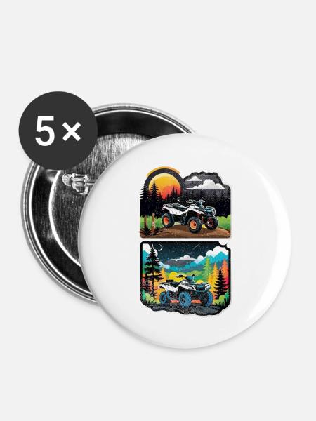 Quad & Offroad - Buttons groß 56 mm (5er Pack) - Weiß