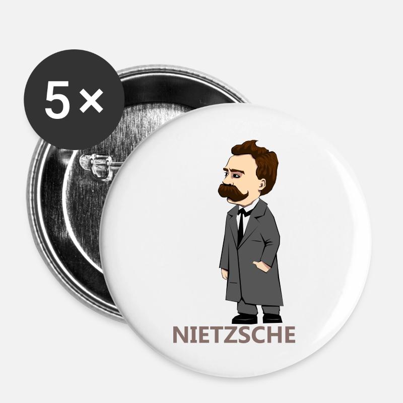 Nietzsche - Buttons large 2.2''/56 mm (5-pack) - white