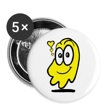 Amour Fantôme Jaune - Lot de 5 grands badges (56 mm) - blanc - Devant