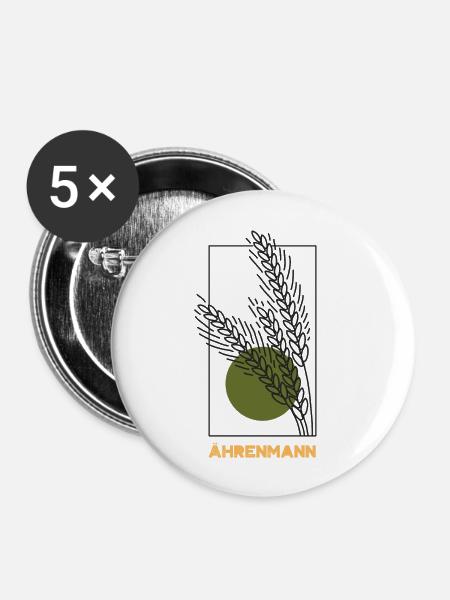 Ährenmann - Buttons groß 56 mm (5er Pack) - Weiß