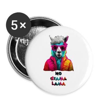 No drama lama / your alpaca - Buttons large 2.2''/56 mm (5-pack) - white - Front