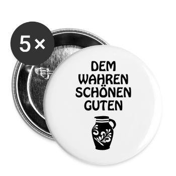 Dem Wahren Schönen Guten Bembel #FFM #069 - Buttons groß 56 mm (5er Pack) - Weiß - Vorne