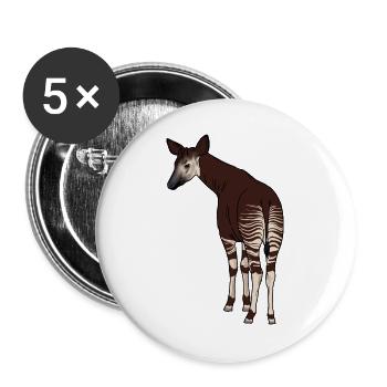 Okapi - Lot de 5 grands badges (56 mm) - blanc - Devant