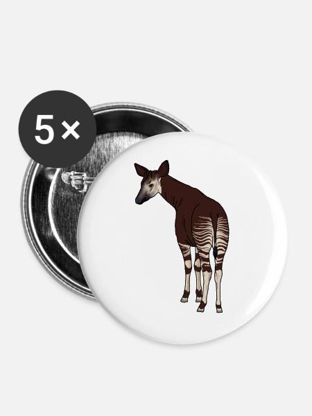 Okapi - Buttons groß 56 mm (5er Pack) - Weiß