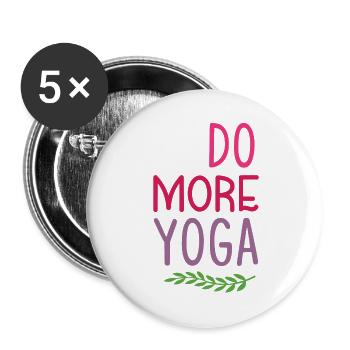 To More Yoga - Buttons large 2.2''/56 mm (5-pack) - white - Front