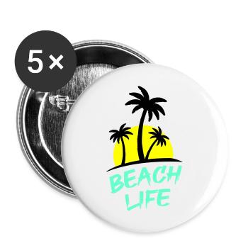 La vie à la plage - Lot de 5 grands badges (56 mm) - blanc - Devant