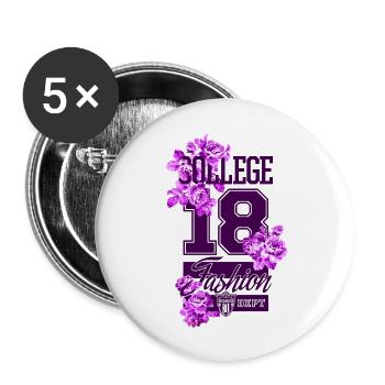Beautiful female paint art Face colorful woman - Buttons large 2.2''/56 mm (5-pack) - white - Front