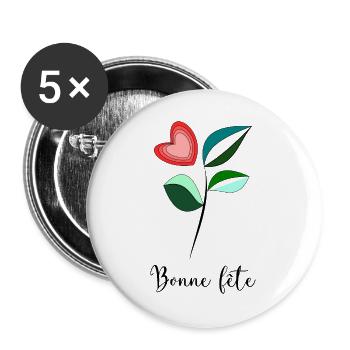OMA. MUTTERTAG. ALLES GUTE ZUM OMA-TAG. ICH LIEBE DICH - Buttons groß 56 mm (5er Pack) - Weiß - Vorne