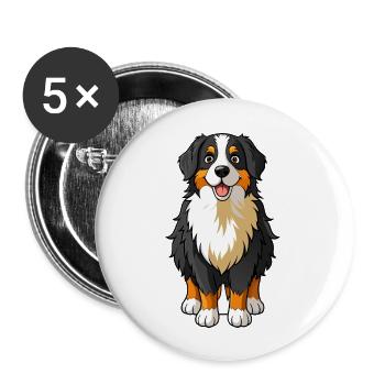 Doux bouvier bernois Art sur grille-pain - Lot de 5 grands badges (56 mm) - blanc - Devant