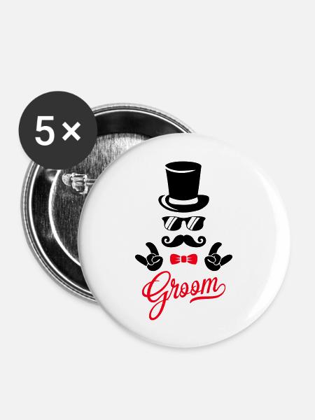 groom - Buttons groß 56 mm (5er Pack) - Weiß