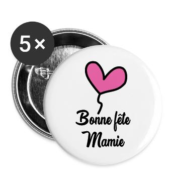 GRANNY. HAPPY BIRTHDAY. MOM. MOTHER'S DAY - Buttons large 2.2''/56 mm (5-pack) - white - Front