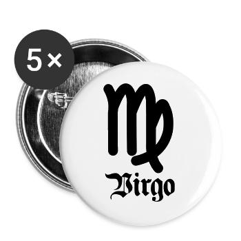 Sternzeichen Jungfrau - Buttons groß 56 mm (5er Pack) - Weiß - Vorne