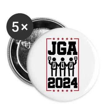 Enterrement de vie de garçon 2024 Marié Enterrement de vie de garçon - Lot de 5 grands badges (56 mm) - blanc - Devant