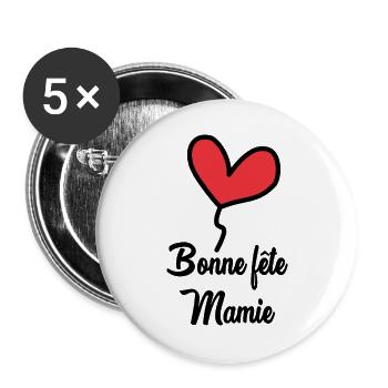 OMA. MUTTERTAG. ALLES GUTE ZUM GEBURTSTAG OMA. ICH LIEBE DICH - Buttons groß 56 mm (5er Pack) - Weiß - Vorne