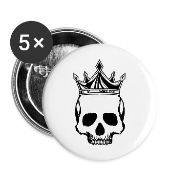 Couronne du roi du crâne - Lot de 5 grands badges (56 mm) - blanc - Devant