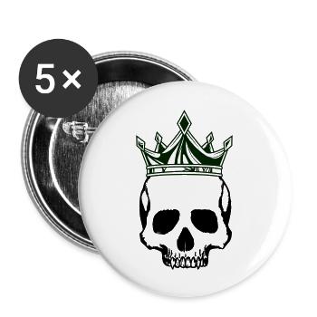 Skull King Crown - Buttons large 2.2''/56 mm (5-pack) - white - Front