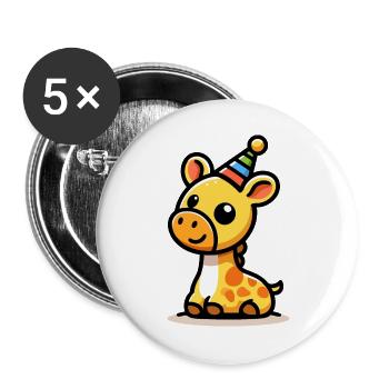 Party Spots: The Celebratory Giraffe - Buttons large 2.2''/56 mm (5-pack) - white - Front