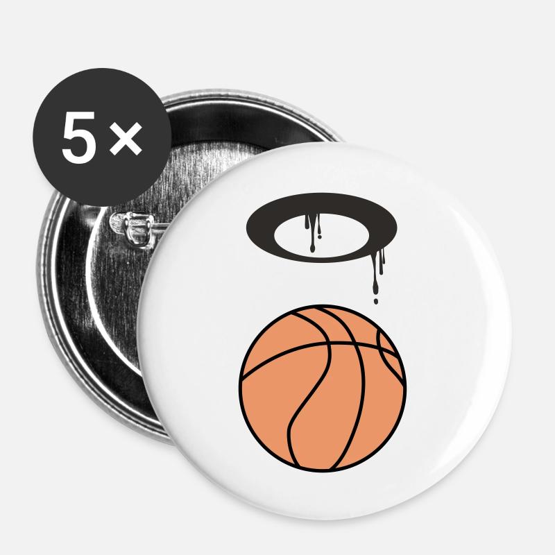 Basketball 5 0 Artboard 1 - Buttons large 2.2''/56 mm (5-pack) - white