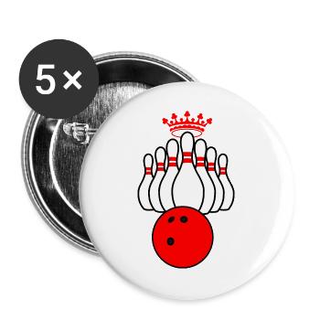Roi du bowling - Lot de 5 grands badges (56 mm) - blanc - Devant