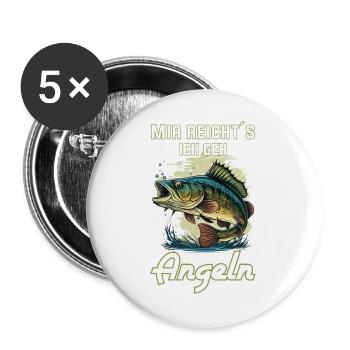 I've had enough, I'm going fishing! - Buttons large 2.2''/56 mm (5-pack) - white - Front