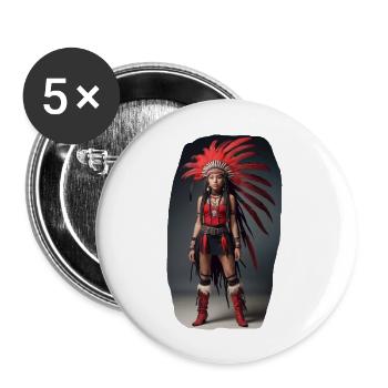 Fille indienne - Lot de 5 grands badges (56 mm) - blanc - Devant
