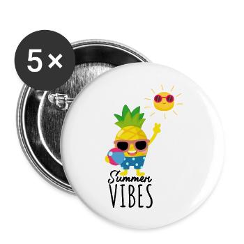 Summer Vibes - Buttons groß 56 mm (5er Pack) - Weiß - Vorne