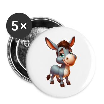 Esel Esel Schnuller Maultier - Buttons groß 56 mm (5er Pack) - Weiß - Vorne