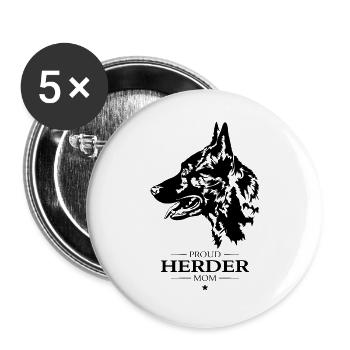 Berger Maman Chien Chien Wilsigns - Lot de 5 grands badges (56 mm) - blanc - Devant