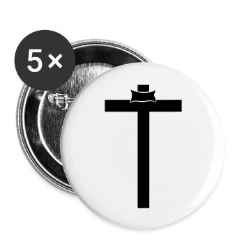 Cross of Jesus - Buttons large 2.2''/56 mm (5-pack) - white - Front