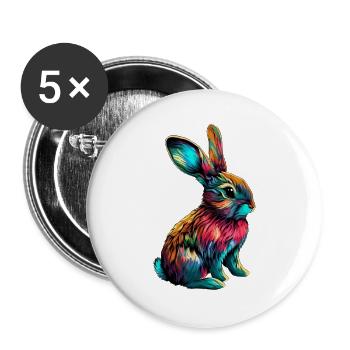 Rabbit - Buttons large 2.2''/56 mm (5-pack) - white - Front